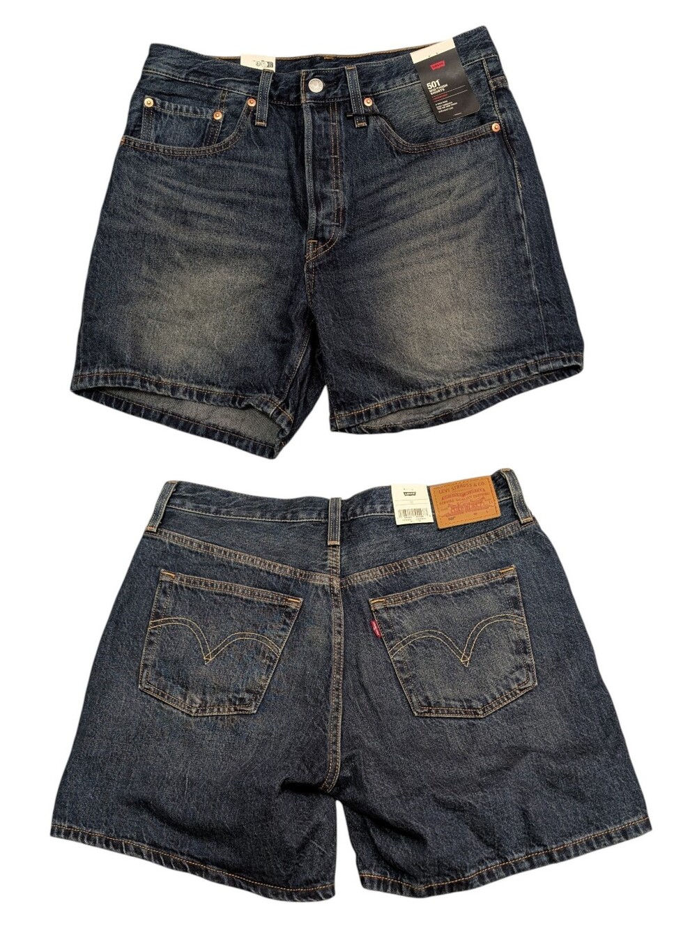Levi's 501 Mid Thigh High Rise Premium Denim Shorts Size 30